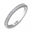 FlyerFit® 18K White Gold Micropave Bead Set Wedding Band