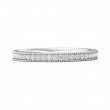 FlyerFit® 18K White Gold Micropave Bead Set Wedding Band