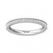 FlyerFit® 18K White Gold Micropave Bead Set Wedding Band