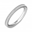 FlyerFit® 18K White Gold Micropave Bead Set Wedding Band