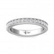 FlyerFit® 18K White Gold Micropave Bead Set Wedding Band