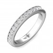 FlyerFit® 18K White Gold Micropave Bead Set Wedding Band