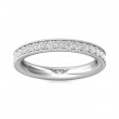 FlyerFit® 18K White Gold Micropave Bead Set Wedding Band