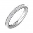 FlyerFit® 18K White Gold Micropave Bead Set Wedding Band