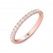 FlyerFit® 14K Pink Gold Micropave Cutdown Wedding Band