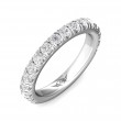 FlyerFit® 18K White Gold Micropave Cutdown Wedding Band