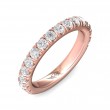 FlyerFit® 14K Pink Gold Micropave Cutdown Wedding Band