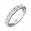 FlyerFit® 18K White Gold Micropave Cutdown Wedding Band