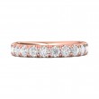 FlyerFit® 18K Pink Gold Micropave Cutdown Wedding Band