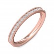 FlyerFit® 18K Pink Gold Micropave Bead Set Wedding Band