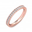 FlyerFit® 18K Pink Gold Micropave Bead Set Wedding Band