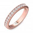 FlyerFit® 18K Pink Gold Micropave Bead Set Wedding Band