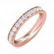 FlyerFit® 14K Pink Gold Micropave Bead Set Wedding Band