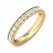 FlyerFit® 14K Yellow Gold Micropave Bead Set Wedding Band