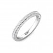 FlyerFit® 18K White Gold Micropave Bead Set Wedding Band