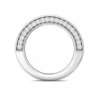 FlyerFit® 14K White Gold Micropave Bead Set Wedding Band