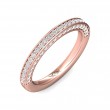 FlyerFit® 18K Pink Gold Micropave Bead Set Wedding Band