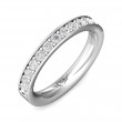 FlyerFit® 18K White Gold Micropave Bead Set Wedding Band