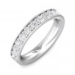 FlyerFit® 14K White Gold Micropave Bead Set Wedding Band