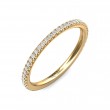 FlyerFit® 18K Yellow Gold Micropave Cutdown Wedding Band