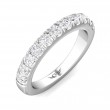 FlyerFit® 18K White Gold Micropave Cutdown Wedding Band