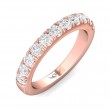 FlyerFit® 18K Pink Gold Micropave Cutdown Wedding Band