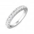 FlyerFit® 18K White Gold Micropave Cutdown Wedding Band