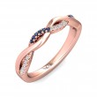 FlyerFit® 18K Pink Gold Micropave Cutdown Wedding Band