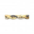 FlyerFit® 18K Yellow Gold Micropave Cutdown Wedding Band