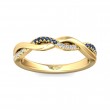 FlyerFit® 18K Yellow Gold Micropave Cutdown Wedding Band