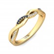 FlyerFit® 18K Yellow Gold Micropave Cutdown Wedding Band