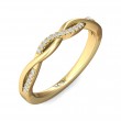 FlyerFit® 14K Yellow Gold Micropave Cutdown Wedding Band