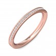 FlyerFit® 18K Pink Gold Micropave Bead Set Wedding Band