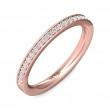 FlyerFit® 18K Pink Gold Micropave Bead Set Wedding Band