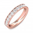 FlyerFit® 18K Pink Gold Micropave Bead Set Wedding Band