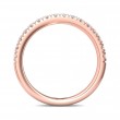 FlyerFit® 18K Pink Gold Micropave Cutdown Wedding Band