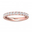 FlyerFit® 18K Pink Gold Micropave Cutdown Wedding Band