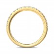 FlyerFit® 18K Yellow Gold Micropave Cutdown Wedding Band