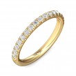 FlyerFit® 18K Yellow Gold Micropave Cutdown Wedding Band