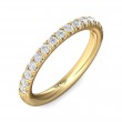 FlyerFit® 18K Yellow Gold Micropave Cutdown Wedding Band