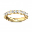 FlyerFit® 18K Yellow Gold Micropave Cutdown Wedding Band