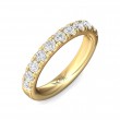 FlyerFit® 18K Yellow Gold Micropave Cutdown Wedding Band