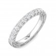 FlyerFit® 14K White Gold Vintage Wedding Band