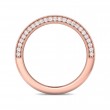 FlyerFit® 18K Pink Gold Micropave Bead Set Wedding Band