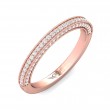 FlyerFit® 18K Pink Gold Micropave Bead Set Wedding Band