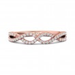 FlyerFit® 14K Pink Gold Micropave Cutdown Wedding Band