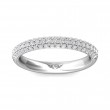 FlyerFit® 18K White Gold Micropave Wedding Band