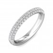 FlyerFit® 18K White Gold Micropave Wedding Band