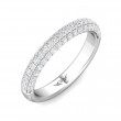 FlyerFit® 14K White Gold Micropave Wedding Band