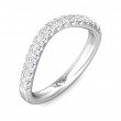 FlyerFit® 14K White Gold Micropave Cutdown Wedding Band